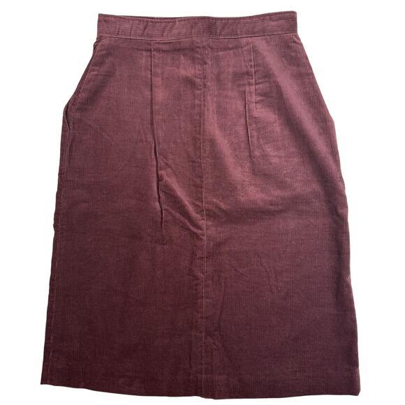 Vintage 80s Wrangler Burgundy Corduroy A-Line Skirt Women’s 11 Western 26” Waist - Picture 2 of 10